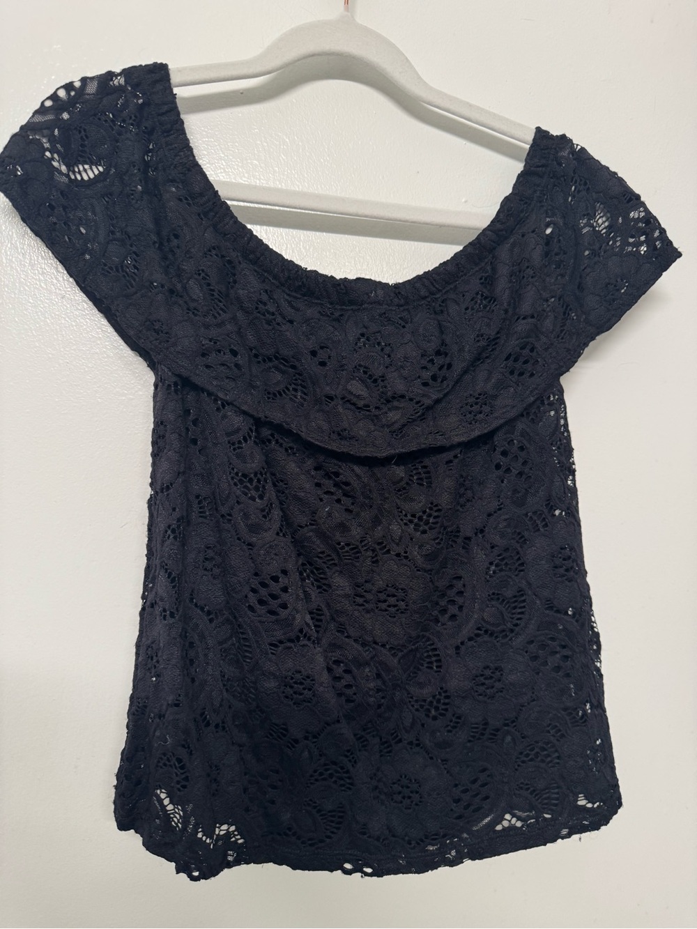 Eight Sixty Black Lace Off-Shoulder Top